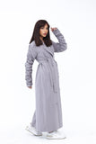 Linen Gray Maxi Trench Coat