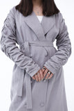 Linen Gray Maxi Trench Coat