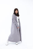 Linen Gray Maxi Trench Coat