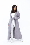 Linen Gray Maxi Trench Coat