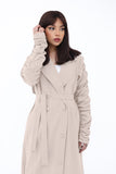 Linen Beige Maxi Trench Coat