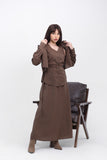 Brown Maxi Skirt Set