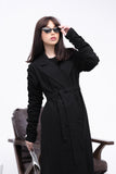 Linen Black Maxi Trench Coat