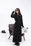 Linen Black Maxi Trench Coat