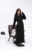 Linen Black Maxi Trench Coat